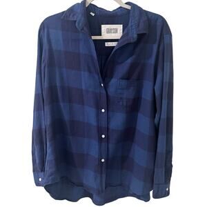 GRAYSON by Frank & Eileen The Hero Women's Plaid Shirt Blue Black, size 4 (L)